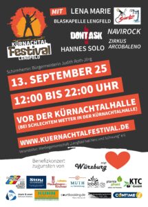 „Würzburg zeigt Herz“ KÜRNACHTAL FESTIVAL am 13. September